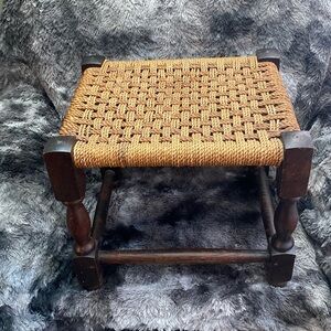 Handcrafted Woven Stool - Brown and Tan